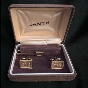 Vintage Dante Cuff Link and Tie Tack Set